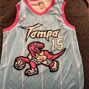 NBA Light Blue and Pink Dri-FIT Basketball Jersey